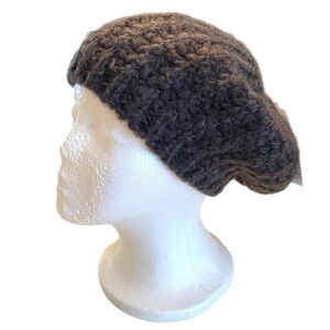 Grey Slouchy Knit Beanie Hat - One Size